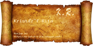 Kristóf Rita névjegykártya