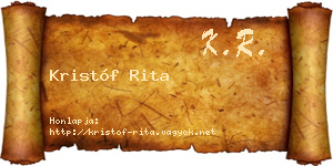 Kristóf Rita névjegykártya
