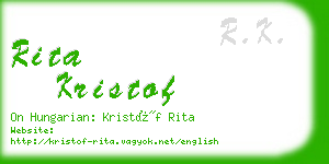 rita kristof business card